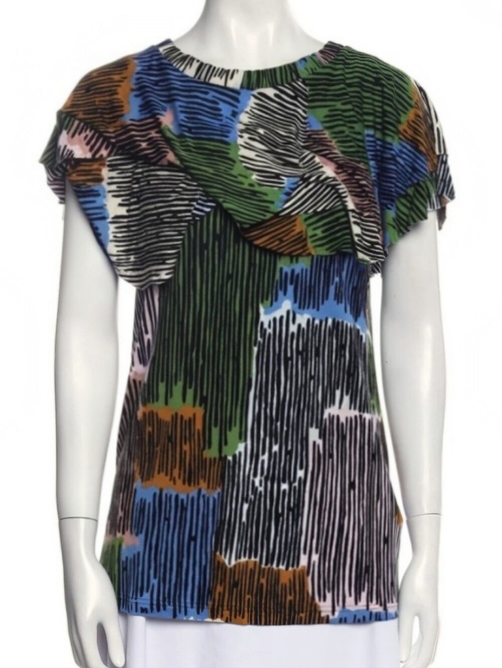 M MISSONI Printed Bateau Neckline Top Women's SZ 8/ IT 44